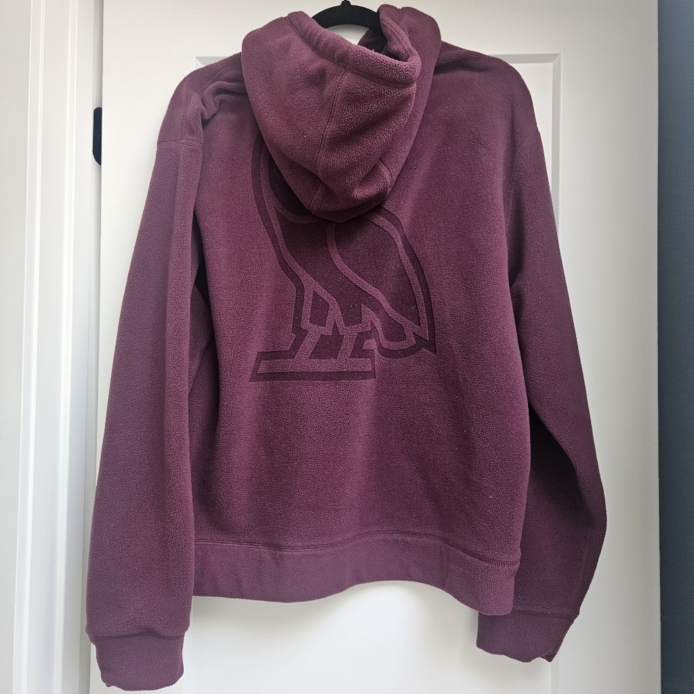 October’s Very Own OVO X Polartec MicroFleece Hoodie Red Burgundy Sherpa Large - Picture 9 of 11